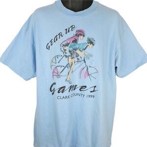 Cyclist T Shirt Vintage 90s 1999 Gear Up Games Clark County Las Vegas Mens XL